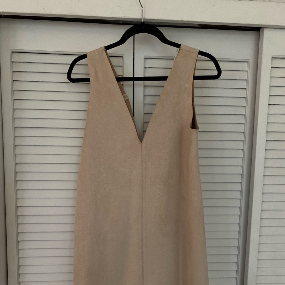 Zara Tan Suede Shift Dress